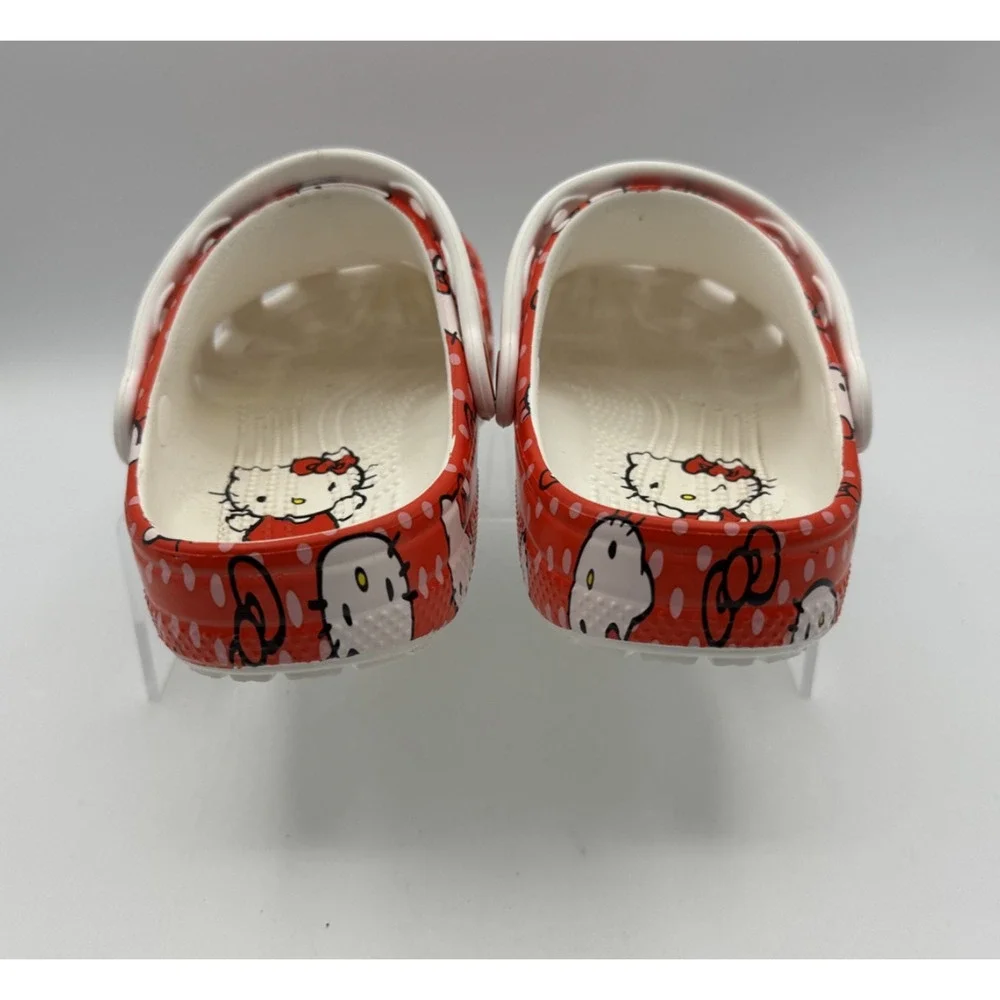 Hello Kitty Crocs Classic Clog Kids Children’s Size 2 Red White Sanrio Pre-owned